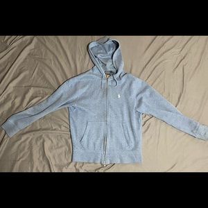 Polo Zip-up Hoodie, Medium, Light Blue